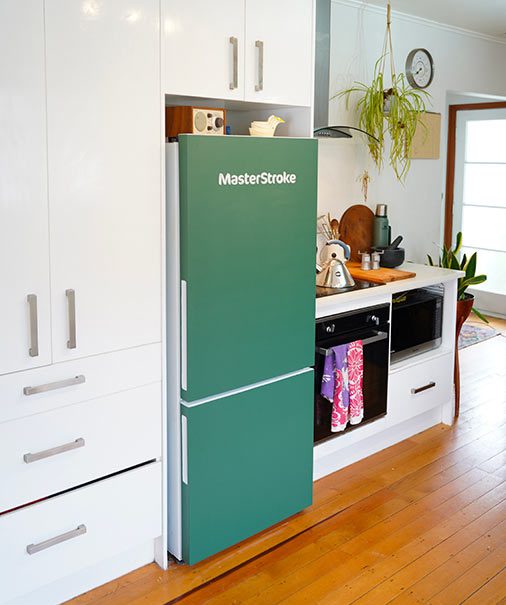 DIY Chalkboard fridge painted